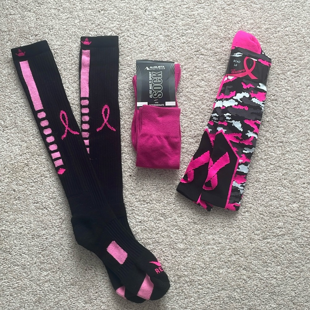Breast Cancer Awareness socks (three pair) Two are NWT